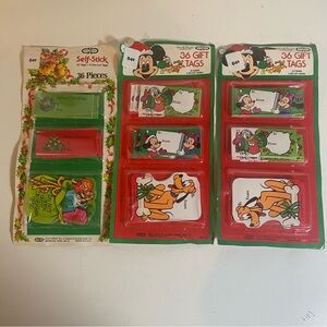 Set Of 3 (36 Each) Sealed Vintage Christmas 1980s Gift Tags